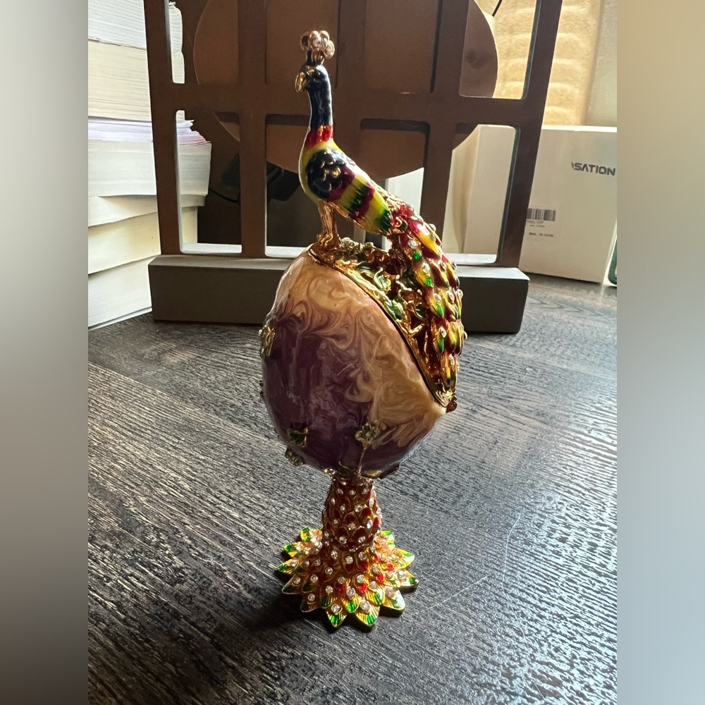 Colorful Peacock Decorative Egg